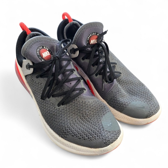 Nike Joyride Run Flyknit Gray Crimson Red Sneakers Men’s Size 13 Running Walking - Picture 1 of 9